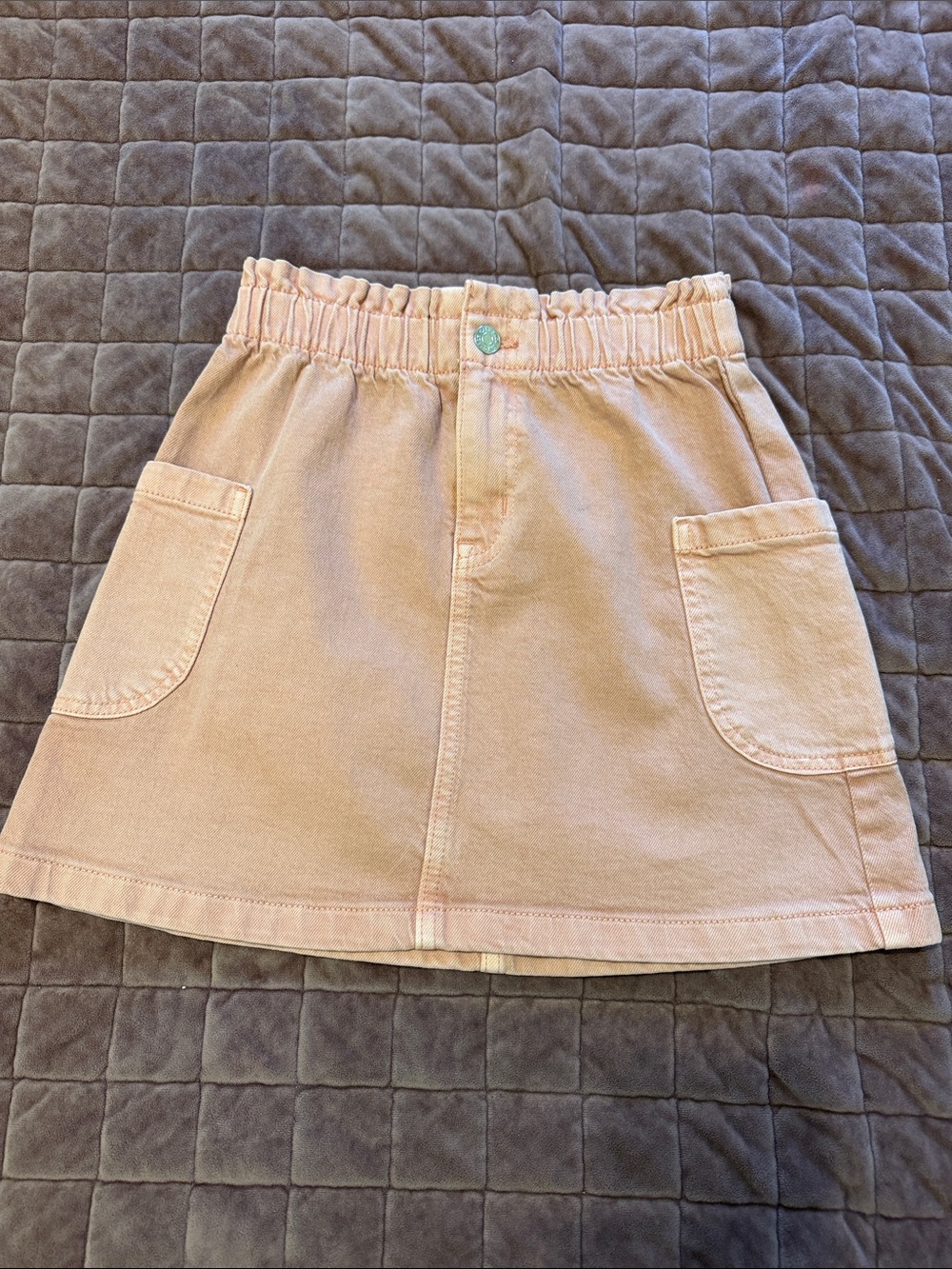 Cat & Jack Light Apricot Elastic-Waist Mini Skirt with Pockets Large
